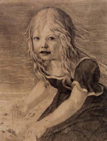 Karl friedrich schinkel Portrait of the Artist's Daughter, Marie Norge oil painting art